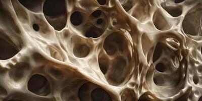 Intricate Biological Tissue Structure CloseUp with Wavy Patterns and Holes photo