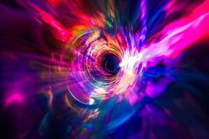 Vibrant Vortex of Light and Color Creating a Dynamic Abstract Background photo