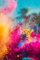Vibrant Explosion of Colorful Powder in Abstract Art photo