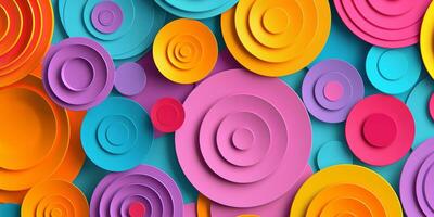 Vibrant Abstract Background with Colorful Layered Circular Patterns photo