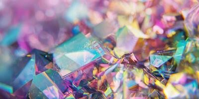 Vibrant MultiColored Crystals CloseUp for Abstract Background and Art Concepts photo