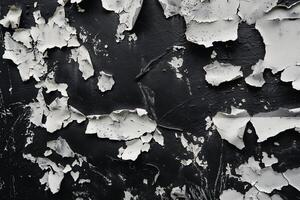 Peeling Paint on Dark Surface Capturing Textured Decay and Weathered Layers photo