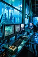 HighTech Underwater Research Facility with Advanced Computer Systems photo