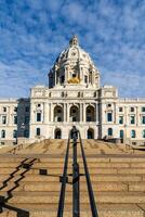 Front view of facade of the Capitol building in the state of Minnesota in Saint Paul, MN photo