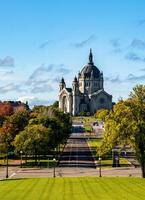 Cathedral of St Paul in St. Paul Minnesota seen from the steps of the State Capitol building photo