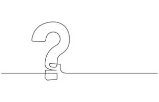 Question Mark continuous line one line drawing isolated illustration vector
