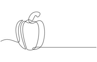 Capsicum continuous one line art drawing of illustration vector