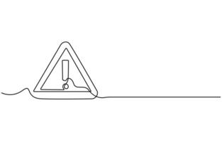 Continuous one line drawing of Exclamation mark illustration vector