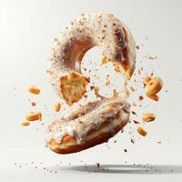 a donut with a bite taken out of it photo