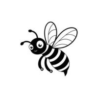 Black honey bee silhouette isolated illustration vector