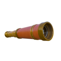 3d telescope isolated 3d rendering png