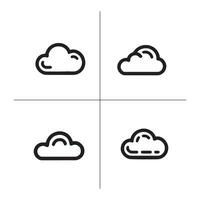 Cloud icon set, cloud shapes vector