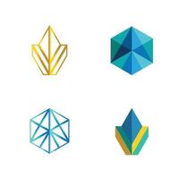 3d geometric shapes in white background vector