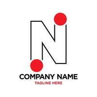 letter n design with creative unique element idea concept and icon vector