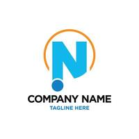 letter n design with creative unique element idea concept and icon vector