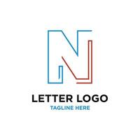 letter n design with creative unique element idea concept and icon vector