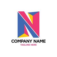 letter n design with creative unique element idea concept and icon vector