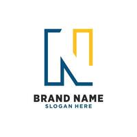 letter n design with creative unique element idea concept and icon vector