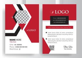 Premium Identity Card Template Design, Modern Identity Card With Gradient Red Abstract Liquid, corporate modern business id card design template. Company employee id card template. vector
