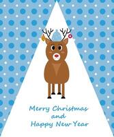 Christmas card with a deer. illustrations for background, calendar, greeting card, party invitation card, website banner, social media banner, and marketing material. vector