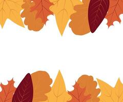Autumn background. Maple leaves frame. Template for autumn banner, poster, card or advertising. illustration vector