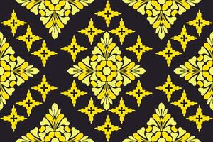 Tribal fabric pattern design, geometric shapes, colored triangles, tiles, ikat, embroidery, design for fabric pattern. Carpets, pillows, shirts, pants, bedding, curtains, patterns on glasses. vector