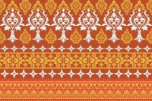Tribal fabric pattern design, geometric shapes, colored triangles, tiles, ikat, embroidery, design for fabric pattern. Carpets, pillows, shirts, pants, bedding, curtains, patterns on glasses. vector