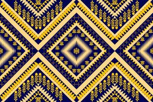 Tribal fabric pattern design, geometric shapes, colored triangles, tiles, ikat, embroidery, design for fabric pattern. Carpets, pillows, shirts, pants, bedding, curtains, patterns on glasses. vector