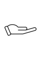 icon hand open simple. palm hand symbol vector