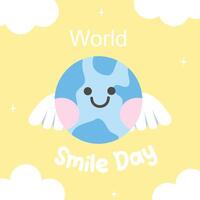 World smile day design for world smile day celebration. Suitable for flat design graphic illustration for social media ads, flyer design, flat illustration, banner, template, poster, etc vector