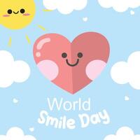 World smile day design for world smile day celebration. Suitable for flat design graphic illustration for social media ads, flyer design, flat illustration, banner, template, poster, etc vector