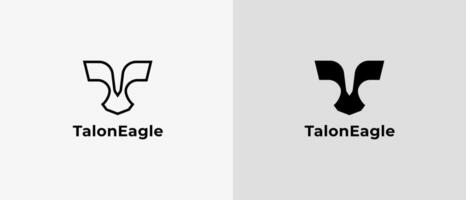 Logo minimalist letter T and eagle in negative space with srong and bold concept. Bird logo, animal logo, wirld logo. Modern minimalist and simple iconic design. Editable file vector