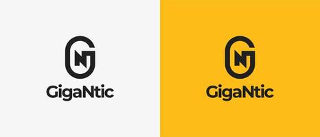 Logo Letter G N or N G with flah shape in letter N, logotype, monogram logo, initial logo, editable file vector