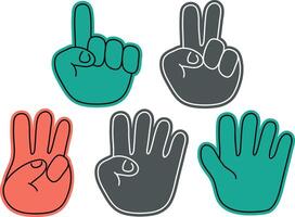 Colorful Doodle Hand Gestures Representing Different Meanings and Symbols Good For Poster Design Etc vector
