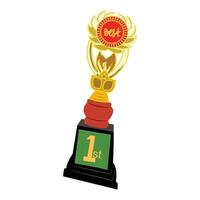 Trophy cup icon. Trophy cup flat icon on white background for web and mobile design. medal design element, symbol of victory. First place, the winner, the best. Achievement design vector