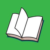 Open book icon. Education literature and read theme. Colorful design. Hand drawn book illustration in flat style. Isolated on a pink background. Education element design vector