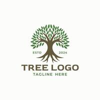 Abstract tree with roots logo design vector