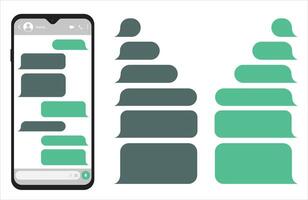 Phone screen message bubbles icons. Design for chat. message tab log. vector
