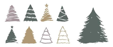 Christmas tree set isolated on white background vector