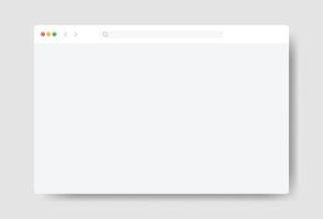 Modern browser window design isolated on dark grey background. Web window screen mockup. Internet empty page concept with shadow. vector