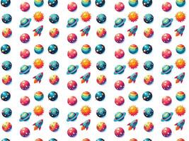 Seamless pattern of planets and sun vector