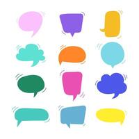 Bubble talk set. Flat speech communication collection vector
