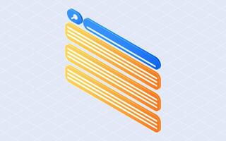 Search screen bar with magnifying glass. Search engine optimization concept. 3d isometric illustration vector