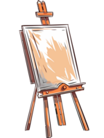 An easel with a canvas on it png