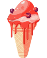 Ice cream with cherry on top png