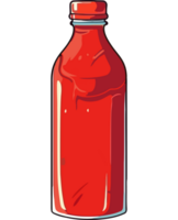 A red bottle of ketchup on a black background png