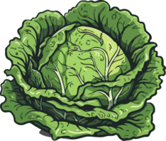 A cartoon cabbage on a black background png