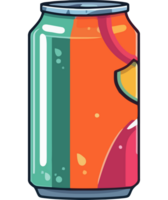 A can of soda with a slice of fruit in it png
