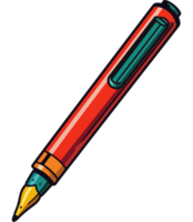 A red pen with a green tip png