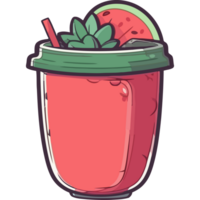 A watermelon drink with a straw and a straw png
